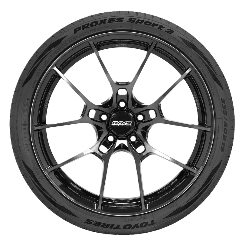 TOYO TIRES Proxes SP2 Black alloy wheel with 'Proxes' branding on a white background