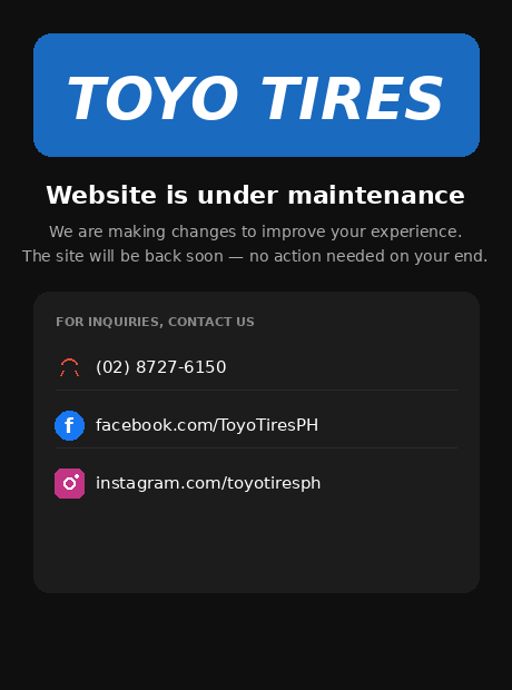 Toyo Tires - Under Maintenance